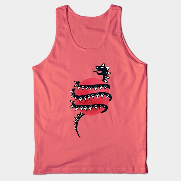 Black Dragon Snake Monster Tank Top by Boriana Giormova